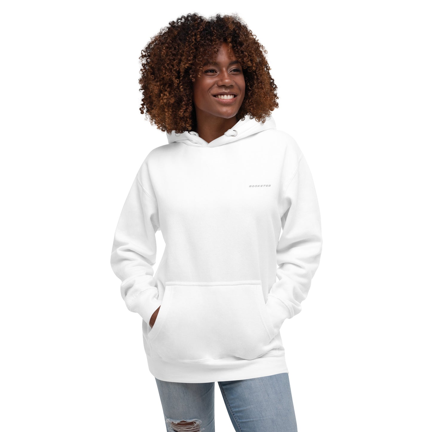 SINCE COLLECTION WHITE BRAND EMBROIDERY HOODIE COLOR UNISEX