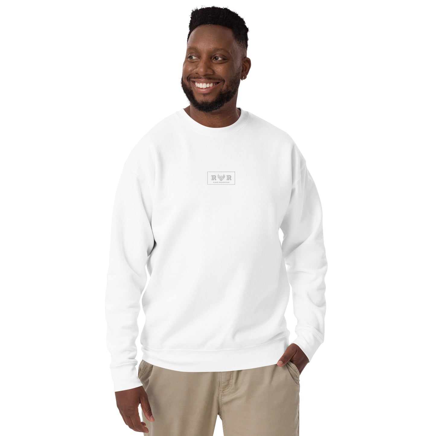 SINCE COLLECTION WHITE BRAND EMBROIDERY SWEATER COLOR UNISEX